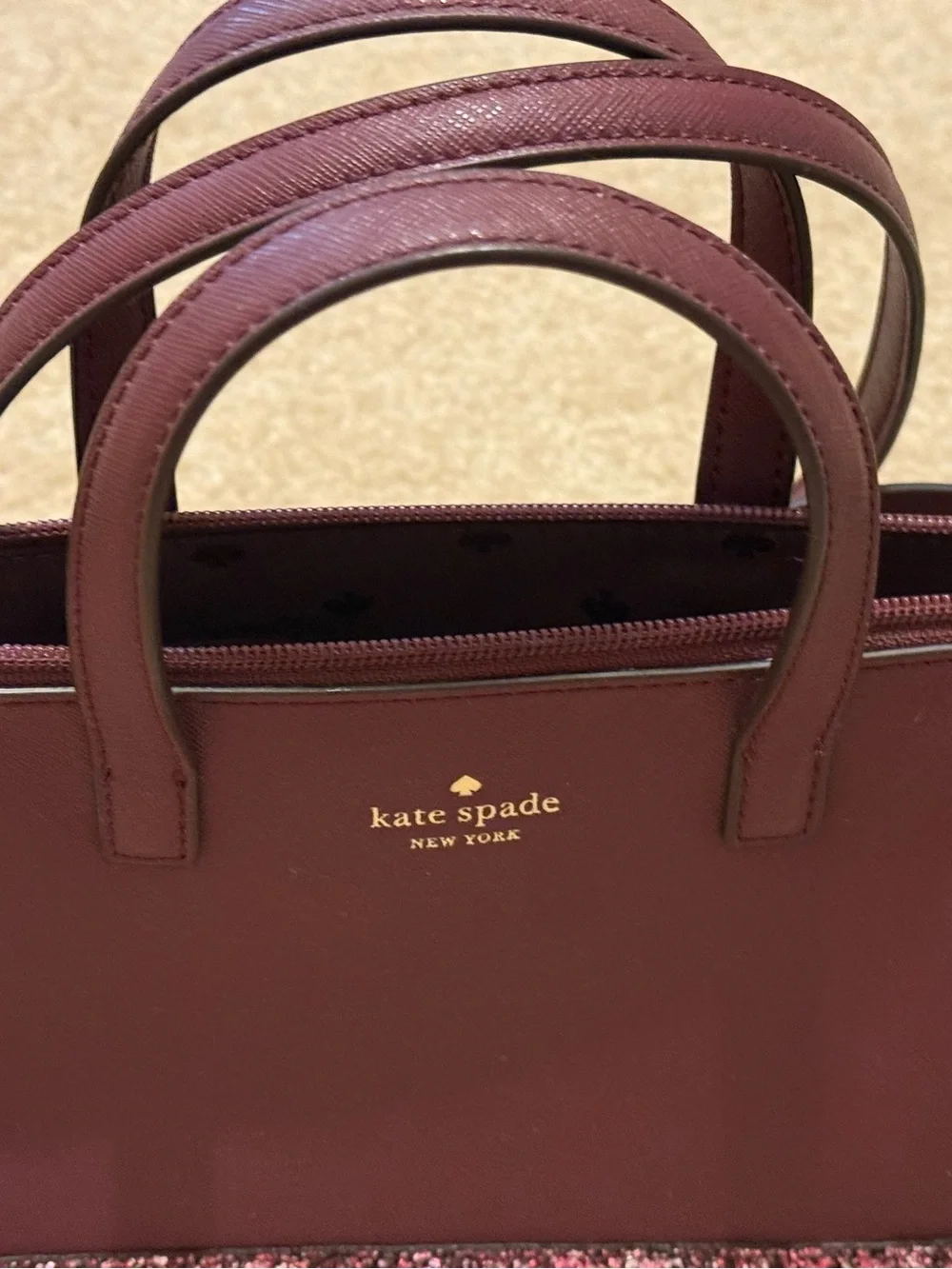 kate spade Greta Court Satchel with Detachable Strap-cherrywood
